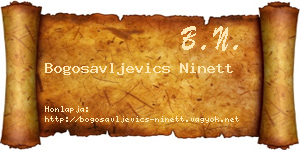 Bogosavljevics Ninett névjegykártya